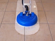 Cleaning Tile Grout with Rotary Scrubber